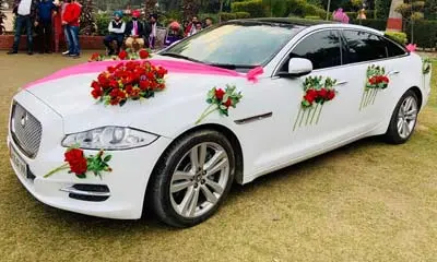 Jaguar XF  Wedding car decorations, Wedding car, Wedding car deco